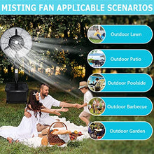CUTPOIY 90° Oscillating Misting Fan, Standing Pedestal Fan with Mist, 3 Speeds Cooling Fan for Patio, Garage, Outside Restaurant, Black-81cm/31.9in