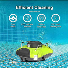 KANGJIEM Swimming Pool Cleaner Robot, Automatic Pool Vacuum Cleaner, Wireless Intelligent Cleaning Underwater Cleaning Suction Device Rechargeable 90 Mins Runtime