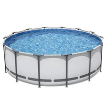 14ft x 48in Round Metal Frame Above Ground Swimming Pool, with Pump & Cover