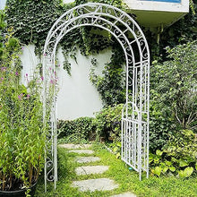 MELPHI Garden Arbor with Gate, Metal Garden Arch with Trellis for Climbing Plants, Roses, Vines, Outdoor Garden Archway for Wedding Bridal Party Decoration Ceremony (Color : Green)
