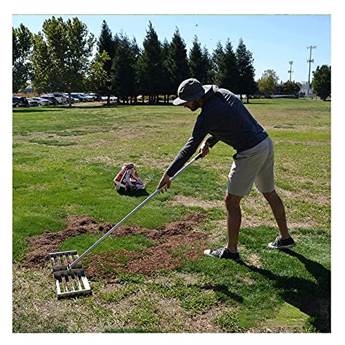 Aikimfuly Lawn Level Rake Golf Garden Grass Level, Stainless Steel Lawn Leveling Rake, Equipped with A 68-inch Handle, Heavy-Duty Large-Capacity Lawn Pusher Level Equipme