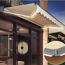 RNQZ Electric Retractable Awning w/LED Light, Outdoor Awning with Remote Control,Water UV/Heat Resistant for Deck, Balcony, Yard,2X1.5M