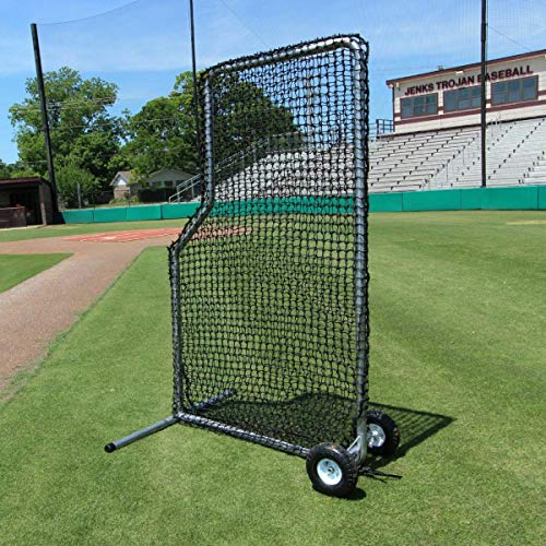 Cimarron Sports Outdoor Practice 7x4#84 Premier L-Net and Frame with Wheels Black Stainless Steel