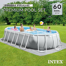 INTEX Above Ground Swimming Pool Set, Prism Frame 16.6ft x 9ft x 48in with Pump & Ladder