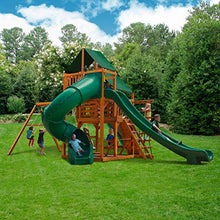 Gorilla Playsets Great Skye II Wood Swing Set with Green Vinyl Canopy Amber