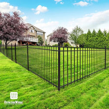 Fencer Wire Pack of 5 Heavy Duty Pinnacle Fence Barrier Panel, 5FT Height X 8FT Width Anti-Rust Metal Fencing Panel, 2” Diameter Steel Outdoor Decorative Garden Fence Panel