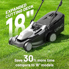 Litheli 40V Coreless Lawn Mower 18inch, Battery Powered with 6-Position Height Adjustment, 2x4.0Ah Battery Include