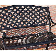 E Stool Kindergarten Bench Park Chairs The Metal Bench in The Courtyard has a backrest 2-Person Seat Cast Aluminium Lounge Chair Can be Used for Balcony/Corridor/Patio (Black + Matt)