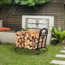 DOIBG Foldable Heavy Duty Wrought Iron Firewood Rack for Stove Fire Pit Fireplace Small and Compact Wood Holder for Indoor Fireside
