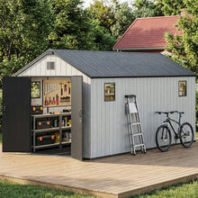 Jocoevol Heavy Duty Storage Shed, 8x15FT Resin Outdoor Shed for Backyard