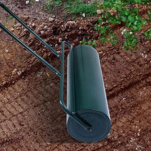 Oracra Lawn Roller Manual Garden Rollers for Lawns, Large Turf Leveller with Scraper Bar, Home Metal Push Rolling Tool for Planting/Seeding - Green U-Handle