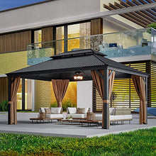 Greesum 12'x16' Hardtop Metal Gazebo Black