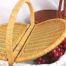 Beautifully Natural Hand Woven Rattan Picnic Baskets with Features Strong Wicker Handles Useful Lovely Storage Baskets Great Gift for All Occasions