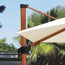OROTLECT 13ftx10ft Rectangular Cantilever Patio Umbrella Offset Hanging Umbrella with Crank Lift Cream Polyester Canopy for Garden Deck Poolside Outdoor