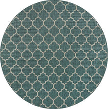 Unique Loom Outdoor Trellis Collection Area Rug - Trellis (Round 13' 0" x 13' 0", Teal/ Gray)