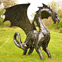 Zaer Ltd. Large Metal Dragon Statue 89" L x 79" W x 73" H Metallic Silver