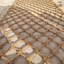 Rustic Fence Hemp Rope Net,Banister Decoration Netting for Chicken Coop Deer Fence Monkey Bar Poultry Nest,Small Animal Climbing Mesh for Bird Parrot Cat,Jungl(Size:6M×8M(19.7FT×26.2FT),Color:Jute)