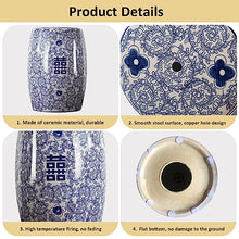 Ceramic Drum Table,Ceramic Drum Stool,Decorative Ceramic Garden Stool, Glazed Hollow Celadon Shoe-Changing Stool Drum Stool, Suitable for Outdoor Garden,