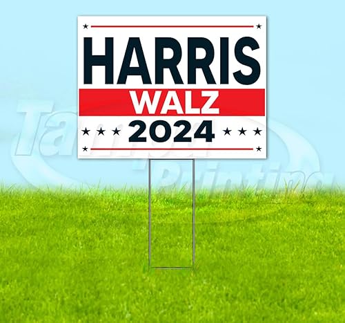 TampaPrinting Harris Walz YS00085 Yard Sign 18" x 24" with Metal Step Stake