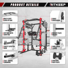 RitKeep Fitness PMAX 4750 Smith Machine Home Gym Combo Plus Black