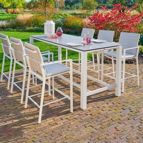 KETTLER Primavera 7-Piece Bar Set - White (Without Cushions)