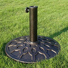 SDdPulse Round Outdoor Umbrella Base,9kg Heavy Duty Thick Resin Base,Suitable for 2.4-3.2m Parasols,Adjustable Aperture 3.8-4.2cm (Black)