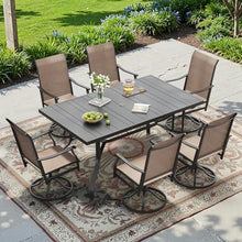 Soohow Swivel Outdoor Dining Chairs Set of 6, Patio Swivel Dining Chair with Textilene Fabric, Outdoor Metal Armchair All Weather Resistant, Ergonomic Comfort, Perfect for Patio, Backyard, Balcony