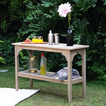 Cambridge Casual Teak Auburn Outdoor Console Table, Solid Indonesian Teak Wood in Weathered Gray Finish, Stylish and Durable Patio Accent or Plant Table for Porch, Deck, Garden, or Outdoor Entryway