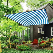 10x10m Heavy Duty UV Blocker Shade Sail Canopy - Waterproof Tear Resistant Perfect for Garden Patio Greenhouse Car Shelter - Blue Stripe Design