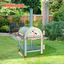 Pizza Oven, Outdoor Pizza Oven 46 Inches, Wood Fire Pizza Oven with Wheels, Stainless Steel Pizza Maker for Outdoor Kitchen, Backyard, Patio, Garden & Restaurant
