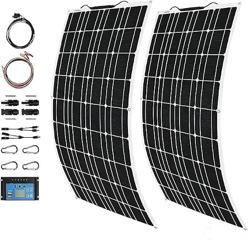 KZZAAO 1000W Flexible Solar Panel Kit 2 * 500 Watt Solar Panel with Charge Controller Monocrystalline Solar Panels Photovoltaic Module