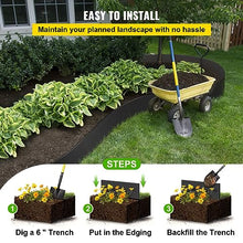 WACTO Flexible Landscape Edging 10" Depth 300 ft Recycled HDPE Black