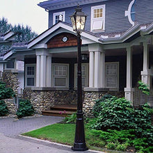Outdoor Rainproof Anti-Rust Lawn Lantern Villa Park High Pole Street Lighting Landscape Fixture Aluminum Rustic Courtyard Ground Road Lamp Classic Pillar Post Light E27 Landscape Lighting (Black 2.7