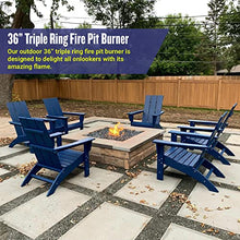 American Fireglass Triple-Ring Fire Pit Burner, 36-Inch Round | Use in Outdoor Natural Gas or Propane Fire Pit or Bowl | Durable Stainless Steel, BTU 445,000 Max.