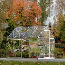 Palram - Canopia Harmony 6 x 8 ft. DIY Greenhouse Kit, Silver Frame Clear Panel Polycarbonate Greenhouse with Roof Vent, Walk-in Green House for Outside Garden Backyard