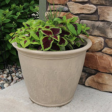 Sunnydaze Anjelica 24'' Large Plastic Planter Pot for Plants, Beige, 4pk