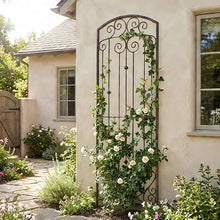 H Potter Premium 8-Foot Iron Garden Trellis - Heavy Duty Plant Support for Climbing Vines & Privacy Screen