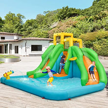 HONEY JOY Inflatable Water Slide 6-in-1 Kids Bouncer Multicolored