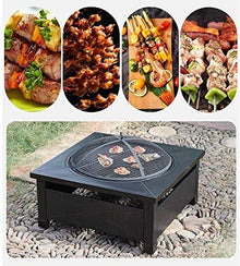 Fire Pits Outdoor Wood Burning Metal Square Firepit Patio Stove Wood Burning Grill Fire Pit Bowl