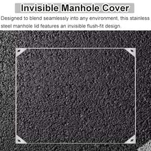 LWJQRSP Invisible Square Stainless Steel Gully Cover with Integrated Base 600x600mm Decorative Pit Lid for Outdoor Gardens and Patios Ideal for Septic Tank Applications