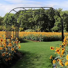 Heavy Duty Garden Arch for Climbing Plants Sturdy Outdoor Support for Roses Vegetables 2.3m Tall Arch Decoration with Base for Outdoor Garden Décor(2.4 * 2.4m)