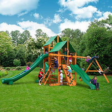 Gorilla Playsets Great Skye II Wood Swing Set with Green Vinyl Canopy Amber