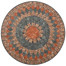 JIQHOHX 3 Piece Mosaic Bistro Set Ceramic Tile Orange/Grey, Garden Table and Chairs, Garden Chairs Set, Patio Set, Outdoor Table and Chairs, Garden