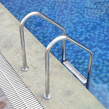 Swimming Pool Handrail 304 Stainless Steel Pool Ladder for 1-1.4m Pool Tube Wall Thickness 1mm 250lbs Load Capacity/Silver / 3 Step (Silver 3 Step)