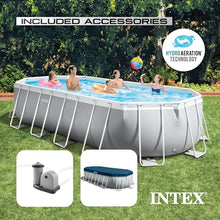 Intex Prism Frame Oval Swimming Pool Set Gray