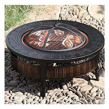 Fire Pits Outdoor 32-inch Bonfire Pit, Wood Burning Fire Bowl, Grill with Mesh Spark Screen Cover Grate Poker