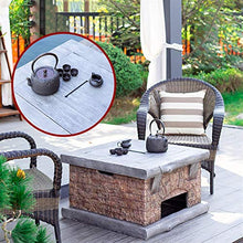Outdoor Fire Pit Imitation Stone Outdoor Wood Fire Pit, Backyard Patio Garden Fireplace BBQ Grill Square Table, 75cm/29.5" (Color : Kit-2) (Kit 1)