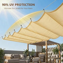 Retractable Wave Pergola Shade Cover, Slide Shade Sail Awning Canopy for Porch Gazebo Yard, Complete Installation Hardware(1.5x5m)