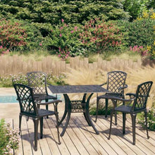 KFPOERTFGD 5 Piece Bistro Set Cast Aluminum Dining Furniture, Black