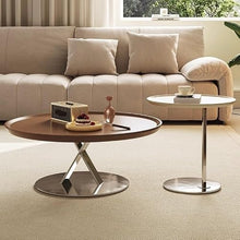 Chicken Couch End Table Round Coffee Table Balcony Stainless Steel Living Room Home Simple Coffee Table Modern Simple Side Table Corner Tables for Living Room(Side Table 50cm)